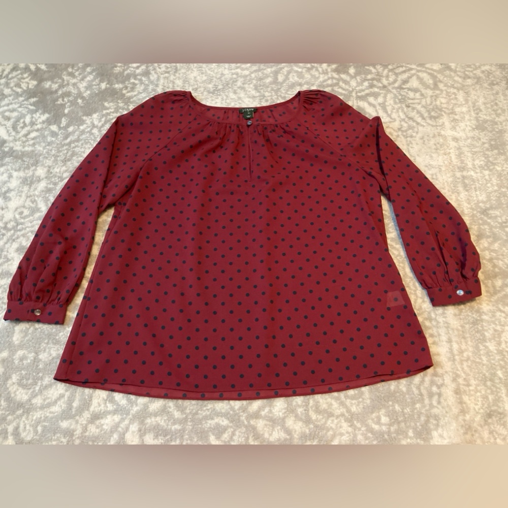 J. Crew Polka Dot sheer blouse